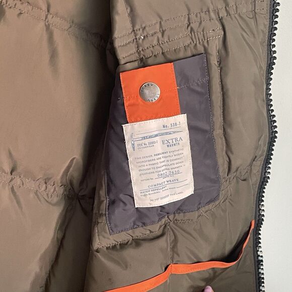 J. Crew Down Puffer Vest Men's Large Black Retractable Hood WARM Field Jacket - Picture 9 of 16